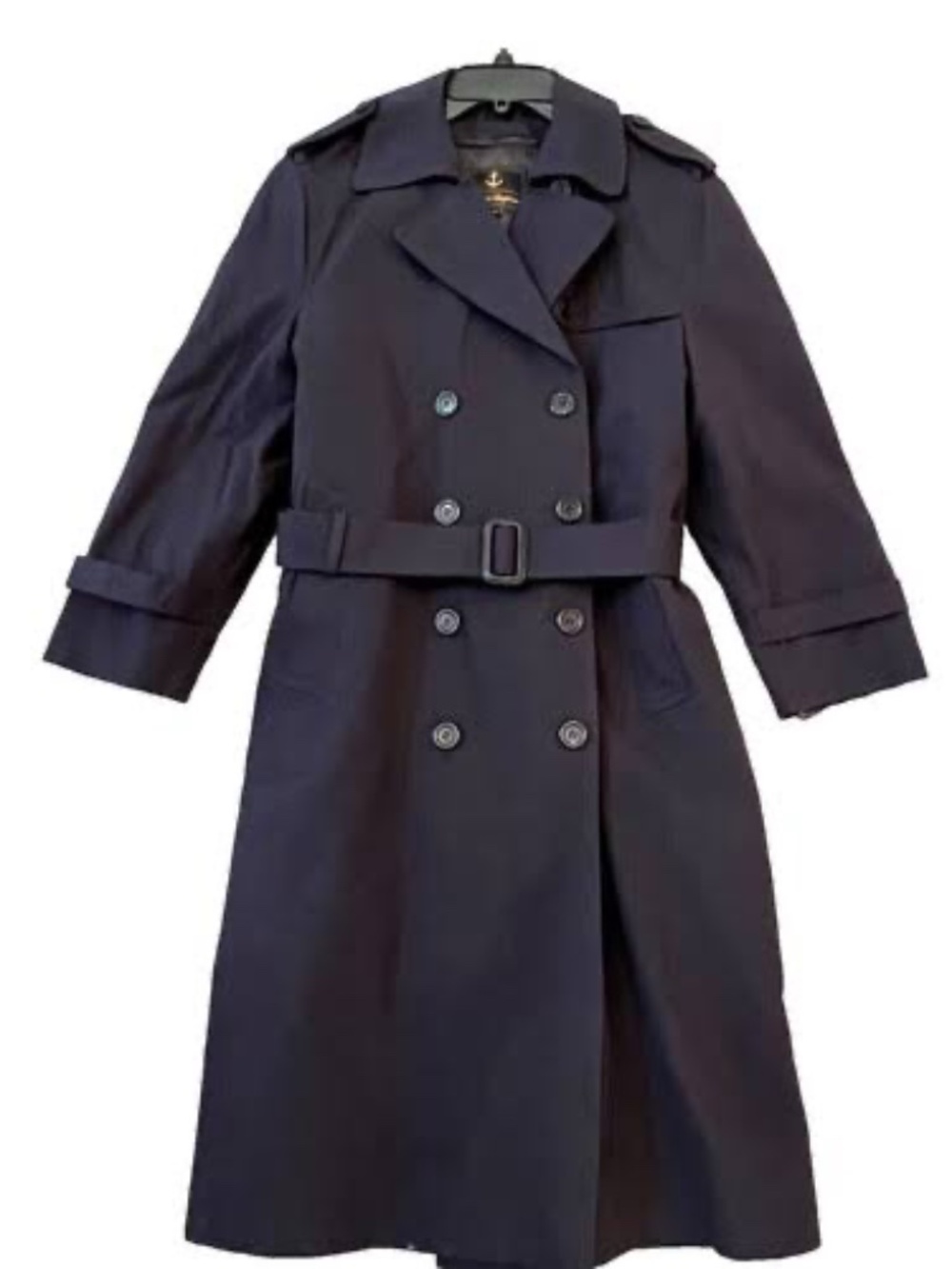 ANCHOR UNIFORM Black Tall Military Trench Coat With Thinsulate / Size 0P